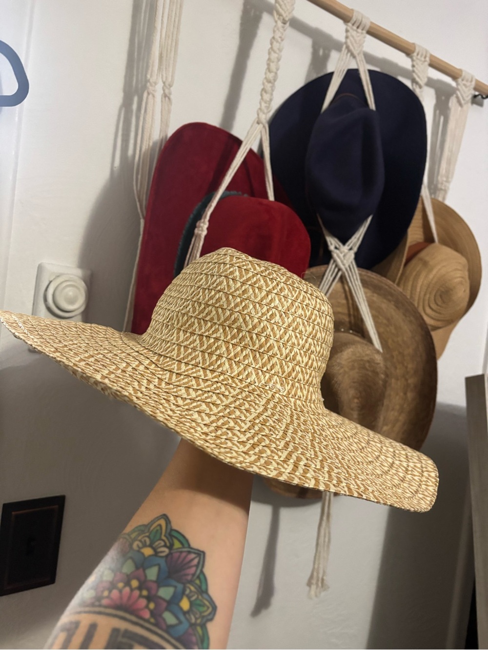 Wide Brim Straw Sun Hat - Natural